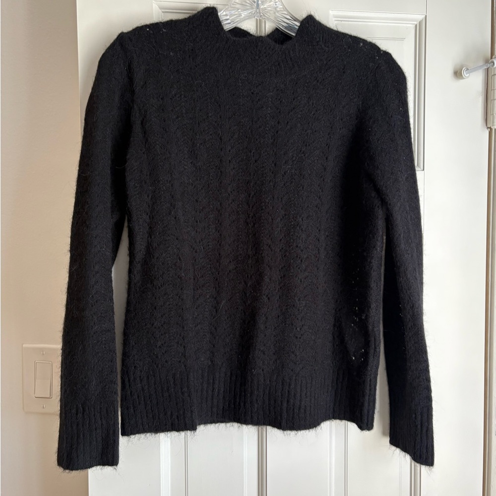 Marea Black Pointelle Sweater